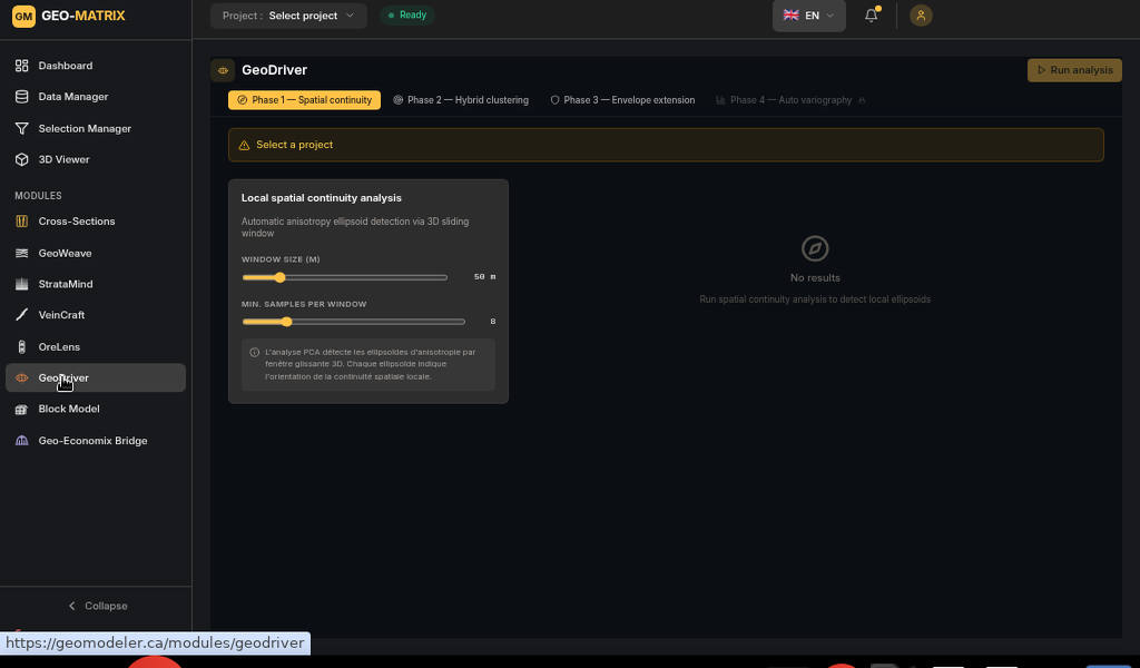 GeoDriver — Analyse de Continuité